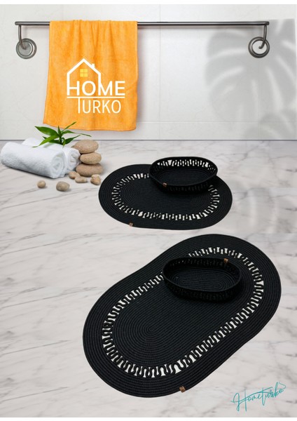 2'Li Takım Jüt, Hasır, Paspas, Banyo Paspası, Banyo Paspas Takımı Ve Banyo Sepeti