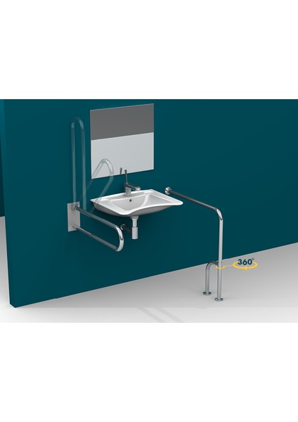 Turkuaz Seramik Bedensel Engelli 60 cm Lavabo