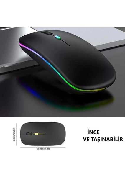 Orn Kablosuz Fare Wireless Bluetooth Mouse 4 Tuşlu Renk Sessiz Şarj Edilebilir