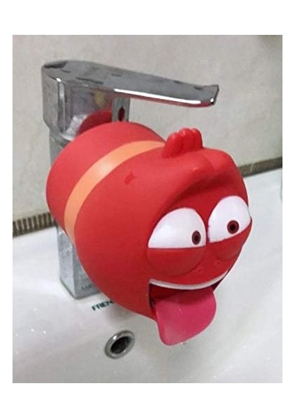 Karikatür Figürlü Lavabo Musluk Başlığı - Kırmızı (Yurt Dışından) fiyatları