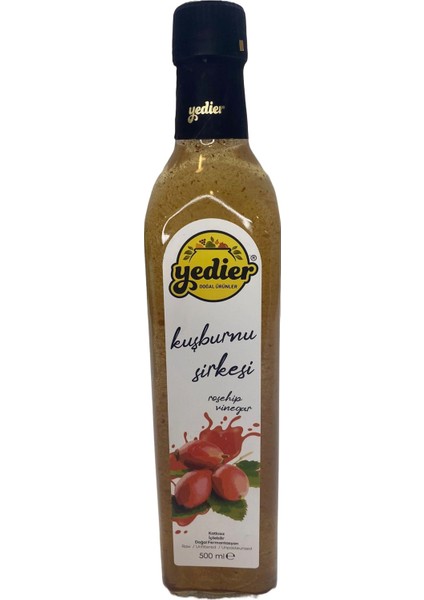 Doğal Katkısız Kuşburnu Sirkesi 500 ml Cam Şişe