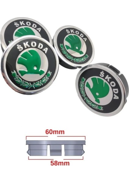 Skoda Jant Göbeği Jant Arması Amblem Cms 60-55MM