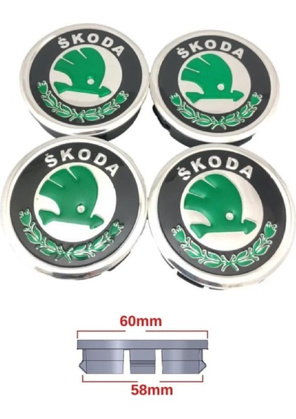 Skoda Jant Göbeği Jant Arması Amblem Cms 60-55MM