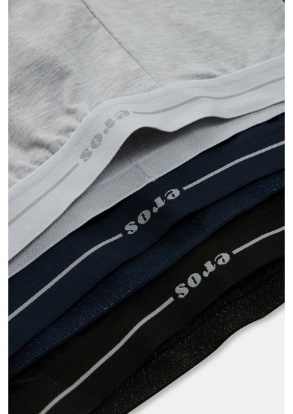 015 Üçlü Paket Pamuklu Likralı Erkek Boxer Set Lacivert Gri Siyah indirimleri