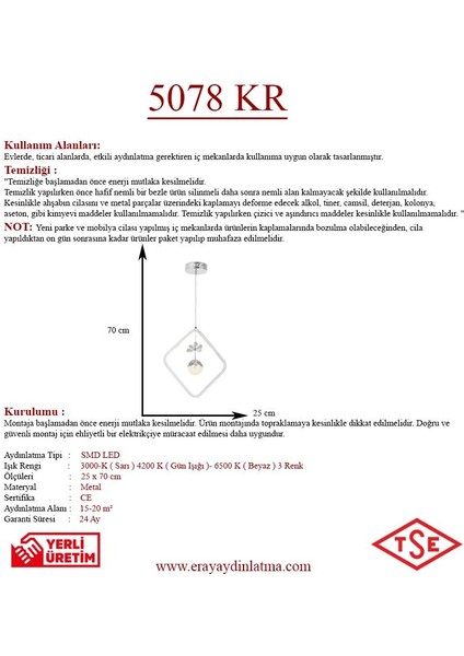 5078-25 Kr LED Krom Avize