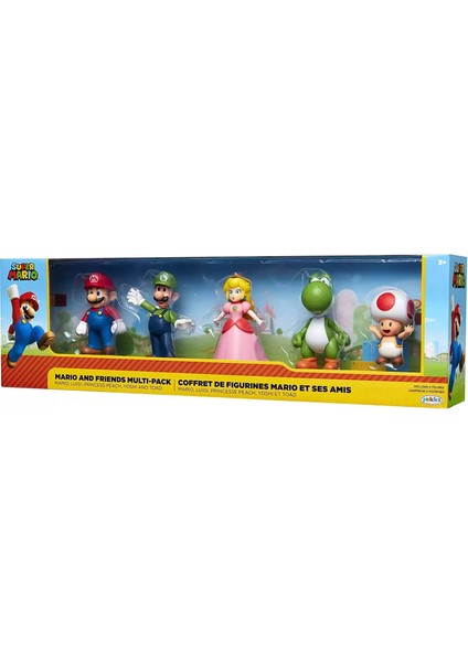 Nintendo Mario & Arkadaşları Figür Set 5'li Paket Lisanslı Luigi Peach Yoshi Toad 6,5cm