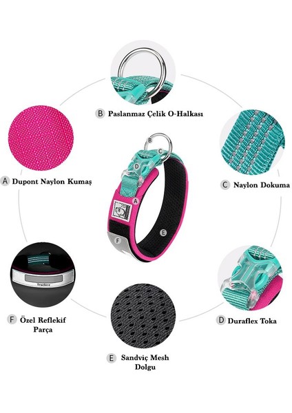 Cordura Kumaşlı, Mesh Pembe Boyun Tasması fırsatları