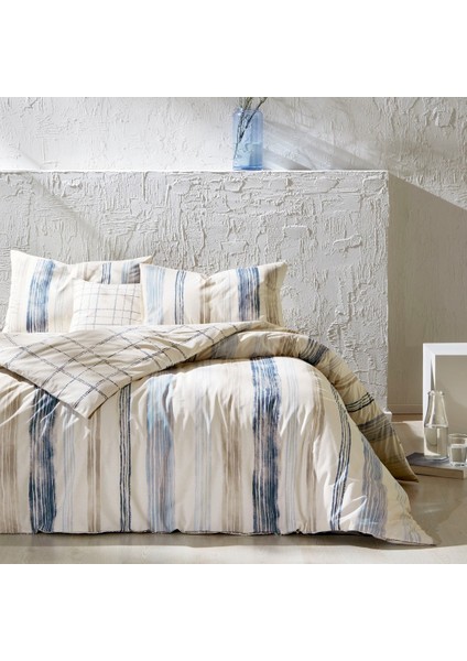 Doris Ranforce Çift Kişilik Nevresim Takımı Mavi