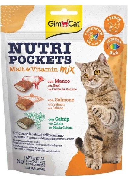Nutripockets Malt ve Multivitamin Kedi Ödülü 150GR