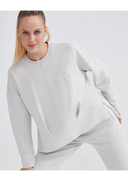 W Soft Touch Crew Neck Sweatshirt Kadın Gri Sweatshirt S232186-811 indirimleri