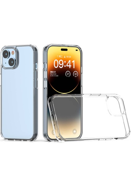 Apple iPhone 15 Uyumlu Kılıf Şaffaf Kenarları Yumuşak Silikon Arkası Sert Tpu Kılıf Kapak