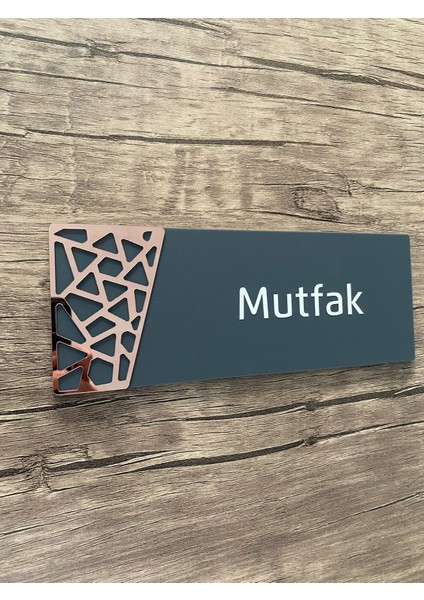 Yön Reklam Antrasit Rose Gold Pattern Seri Mutfak Kapı Isimliği