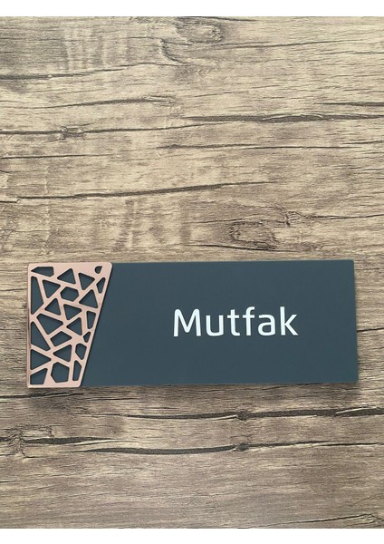 Yön Reklam Antrasit Rose Gold Pattern Seri Mutfak Kapı Isimliği