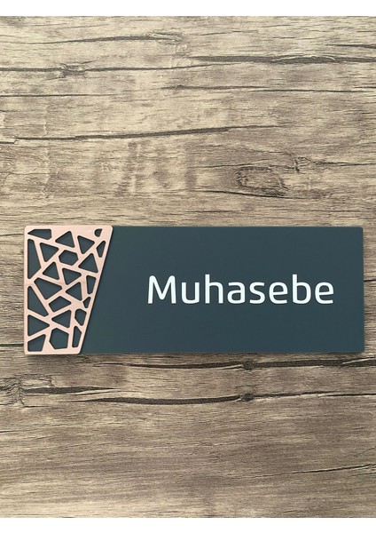 Antrasit Rose Gold Pattern Seri Muhasebe Kapı Isimliği