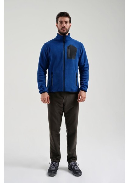 2312003 Erkek Royal Blue Tam Fermuarlı Polar