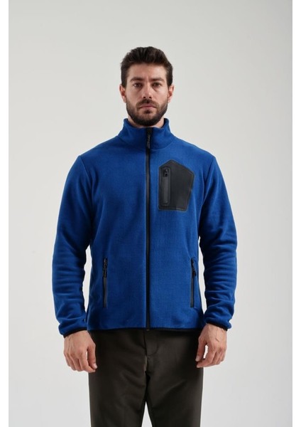 2312003 Erkek Royal Blue Tam Fermuarlı Polar modelleri