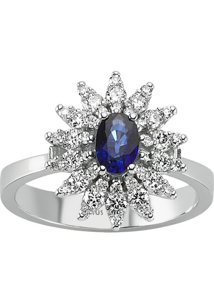 Pırlanta ve Oval Safir Taşlı Anturaj Yüzük 0404R0239 fiyatları