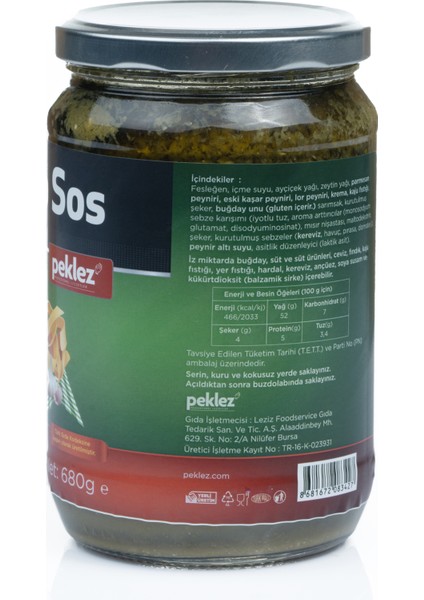 Pekelz Pesto Sos 680 gr Cam Şişe De fiyatları