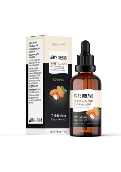 Tatlı Badem Soğuk Sıkım Yağ 50 ml