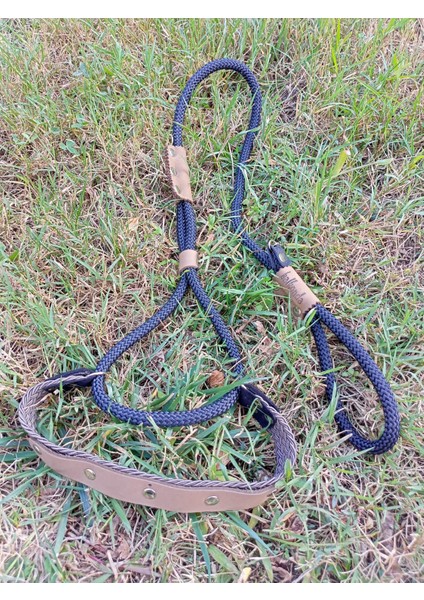 Köpek gezdirme kayışlı boyun tasmalı takım halat siyah gezdirme kayışı:100cm tasma ölçüsü:35-60cm ayarlamalı dog collar TB4-4