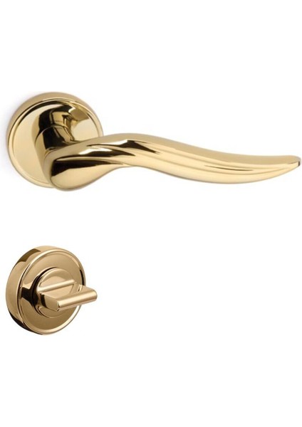Arel Rozetli Kapı Kolu Altın Renk Wc