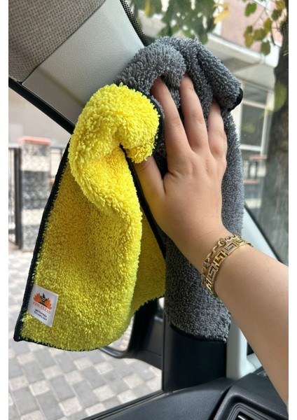 ( 1 Adet ) Mikrofiber Çift Taraflı Araba Oto Yıkama ve Kurulama Bezi 30*60CM