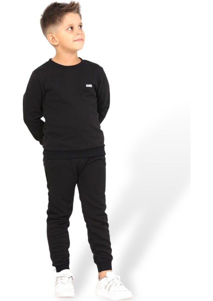 Unisex Kız ve Erkek Çocuk Alt Üst Eşofman Takım %100 Pamuk Yuvarlak Yaka