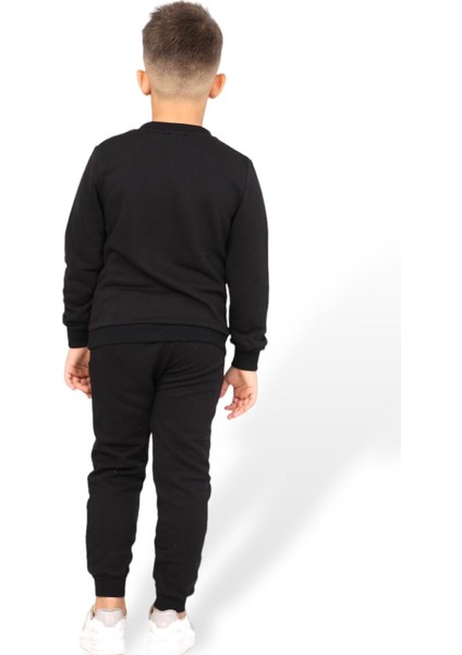 Unisex Kız ve Erkek Çocuk Alt Üst Eşofman Takım %100 Pamuk Yuvarlak Yaka