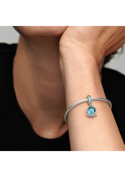 791694C01 MURANO Camı Sevimli Ahtapot Sallantılı Charm