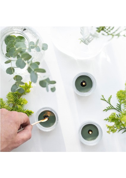 Kokulu Tealight Mum, Koyu Yeşil, 3.5 Saat, Jamtskogen