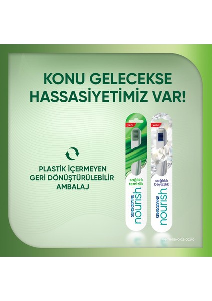 Nourish Sağlıklı Beyazlık 75 ml Diş Macunu + Yumuşak Diş Fırçası x2