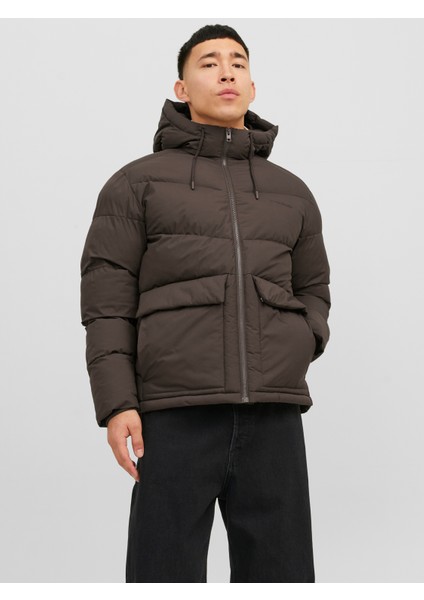 Jack & Jones Logo Baskili Kapüsonlu Puffer Mont - Vesterbro