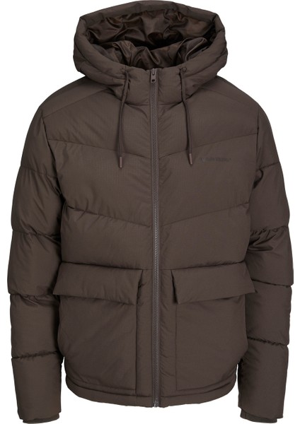 Jack & Jones Logo Baskili Kapüsonlu Puffer Mont - Vesterbro