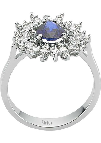 Pırlanta ve Damla Safir Taşlı Yüzük 0404R0254 modelleri