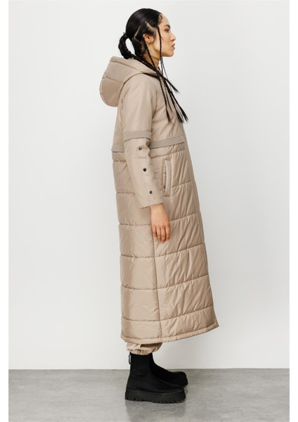 Klasik İçi Dolgulu Özel Kumaşlı Manto Kaban-Taş