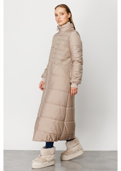 Garni Şerit İşleme Fulla Kapitone Dolgulu Spor Manto-Taş modelleri