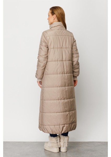 Garni Şerit İşleme Fulla Kapitone Dolgulu Spor Manto-Taş fırsatları