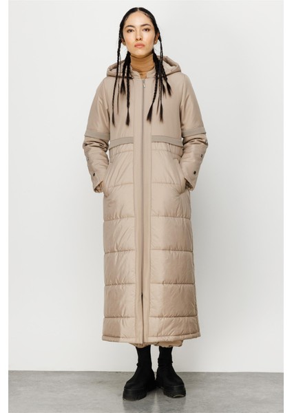 Klasik İçi Dolgulu Özel Kumaşlı Manto Kaban-Taş