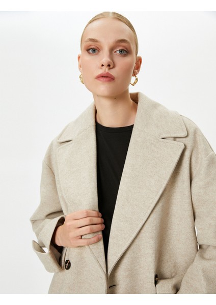 Kaşe Kaban Kruvaze Düğmeli Cep Detaylı fiyatları