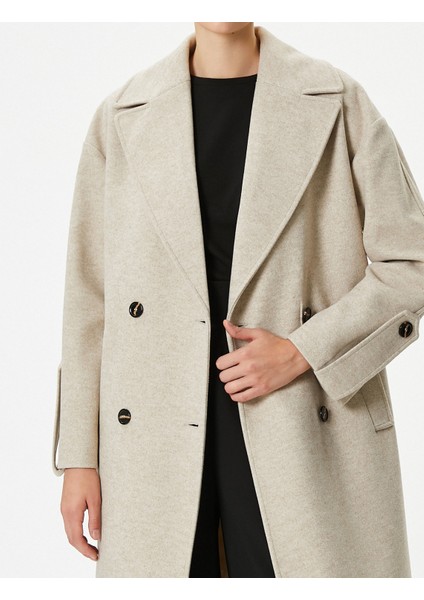 Kaşe Kaban Kruvaze Düğmeli Cep Detaylı indirimleri