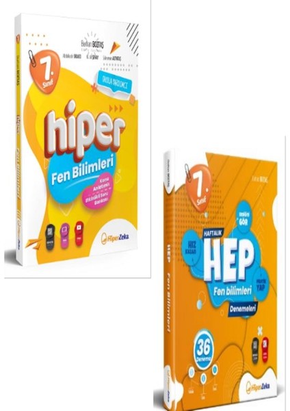 7. Sınıf Hiper Fen Bilimleri Konu Anlatımlı - Soru Bankası - Haftalık Hep 40 Deneme Set