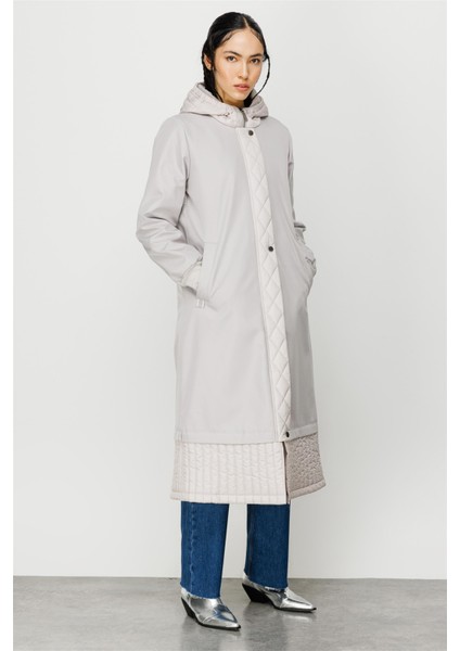 M/C Sportive Full Dolgulu Garni Detaylı Spor Manto Kaban-Gümüş fiyatları