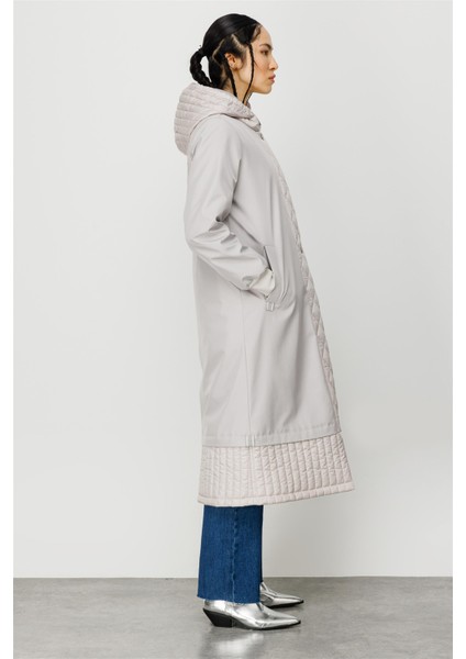 M/C Sportive Full Dolgulu Garni Detaylı Spor Manto Kaban-Gümüş indirimleri