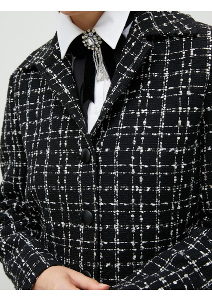 Crop Tüvit Ceket Düğmeli Klasik Yaka indirimleri