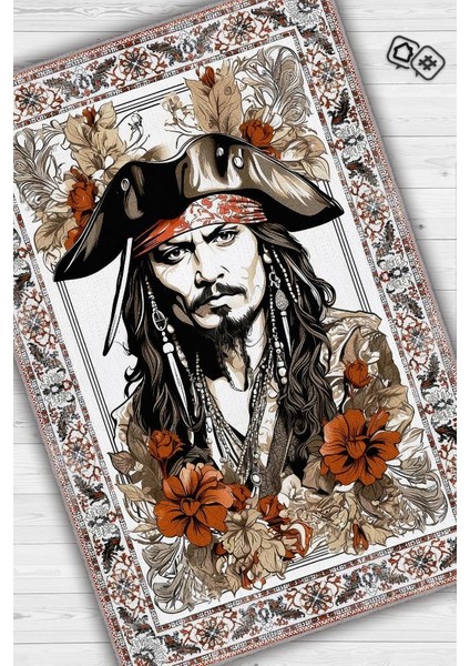 Jack Sparrow Çok Renkli Film Sever Halısı Karayip Korsanları Film Halısı Hediyelik Halı fiyatları