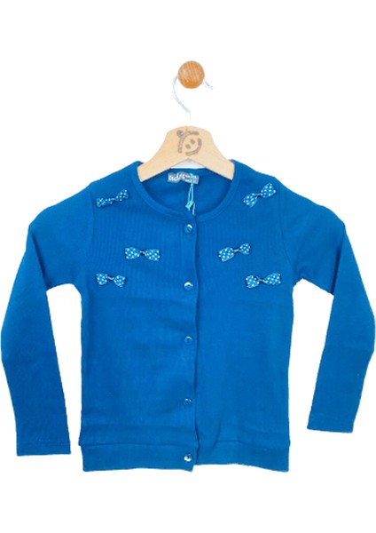 Kız Çocuk Hırka Fiyonklu Lacivert Kaşkorse 5-6 Yaş Lacivert