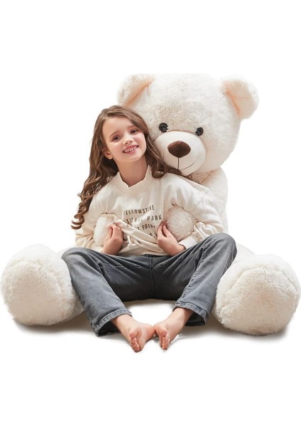 % 100 Yerli - Papyonlu Sevimli Büyük Peluş Ayıcık, 130 cm