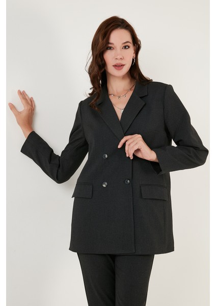 Regular Fit Kruvaze Yaka Dokuma Blazer Ceket Kadın Ceket 611CL030 modelleri