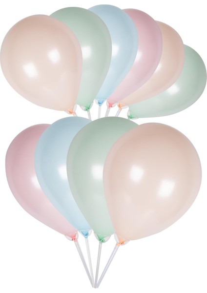 Makaron Balon Karışık Renk 10 Adet
