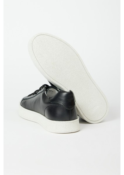 %100 Deri Siyah Sneaker Ayakkabı